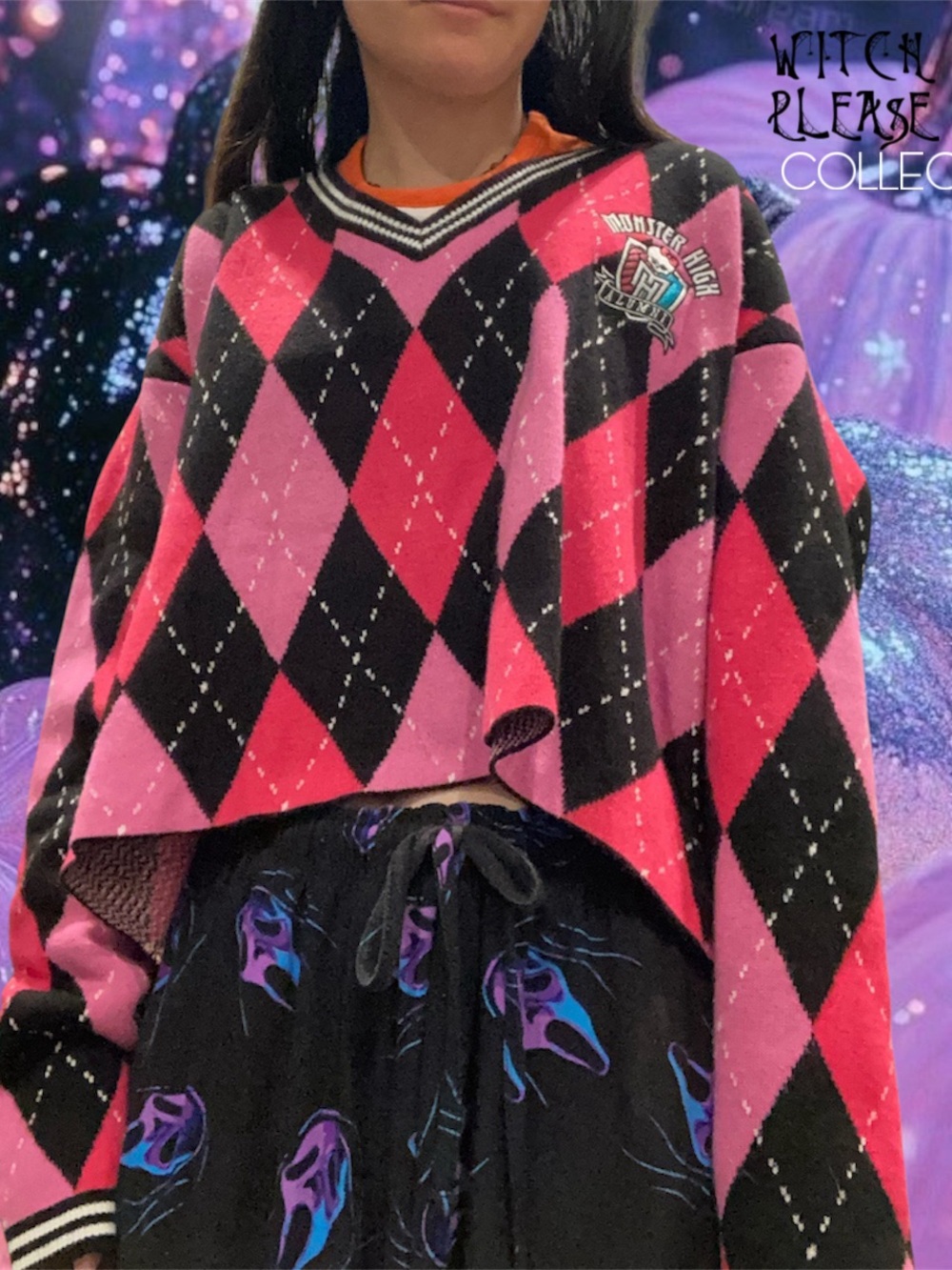 Hot Topic Monster High Argyle Skimmer Sweater